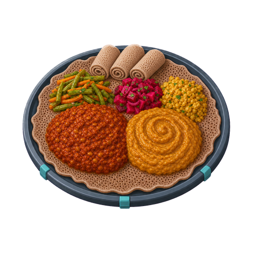 Misir & Shiro Injera Platter