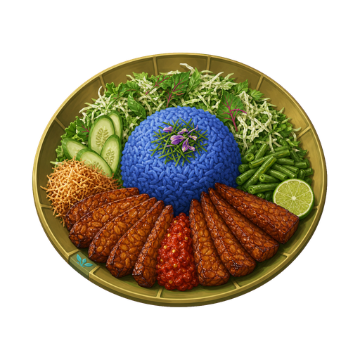 Malaysian Nasi Kerabu with Tempeh